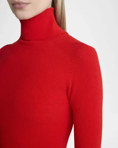 Proenza Schouler Fox Rib-Knit Matte Viscose Turtleneck Top | Thumbnail 5