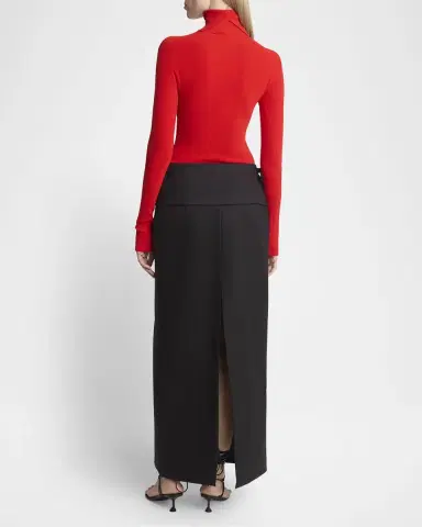 Proenza Schouler Fox Rib-Knit Matte Viscose Turtleneck Top | Thumbnail 6