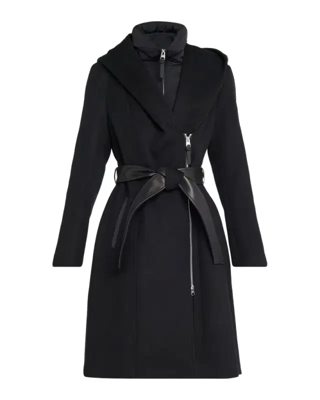 Mackage Shia 2-in-1 Double-Face Wool Coat with Removable Bib