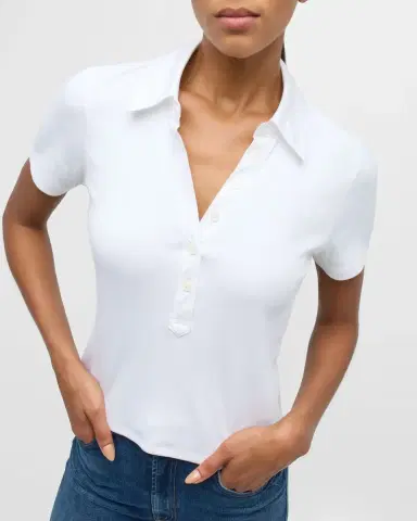 Veronica Beard Kearney Short-Sleeve Polo Top | Thumbnail 7 Veronica Beard Kearney Short-Sleeve Polo Top | Thumbnail 7