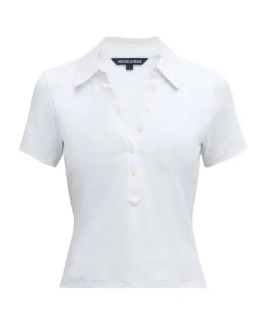 Veronica Beard Kearney Short-Sleeve Polo Top | Thumbnail 1 Veronica Beard Kearney Short-Sleeve Polo Top | Thumbnail 1