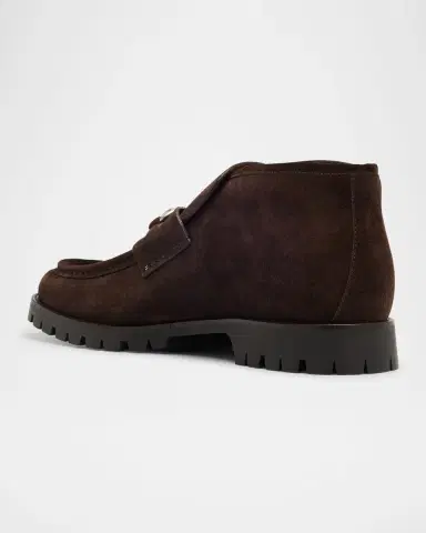 Gucci Men's Sylke Suede Bit Lug-Sole Chukka Boots | Thumbnail 3