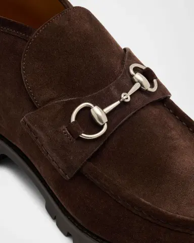 Gucci Men's Sylke Suede Bit Lug-Sole Chukka Boots | Thumbnail 6
