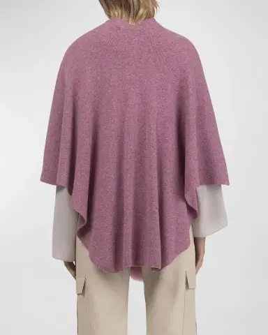 Gorski Select Wool Capelet With Lamb Shearling Poms | Thumbnail 5