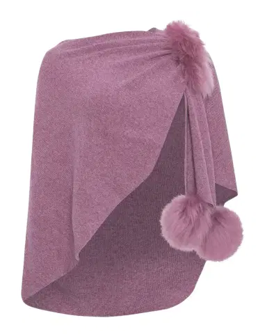 Gorski Select Wool Capelet With Lamb Shearling Poms | Thumbnail 1