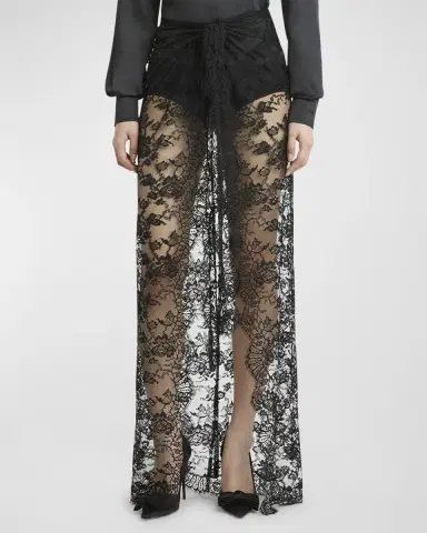 Dolce & Gabbana Chantilly Lace Scallop Maxi Skirt | Thumbnail 2