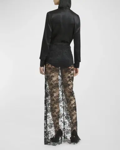 Dolce & Gabbana Chantilly Lace Scallop Maxi Skirt | Thumbnail 4
