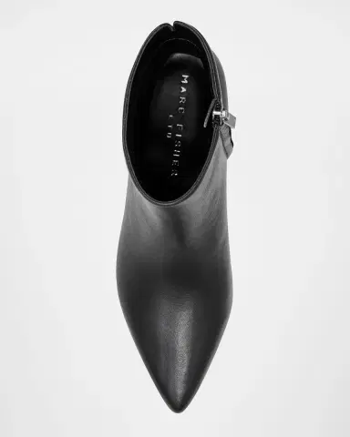 Marc Fisher LTD Leonna Leather Block-Heel Ankle Booties | Thumbnail 4 Marc Fisher LTD Leonna Leather Block-Heel Ankle Booties | Thumbnail 4