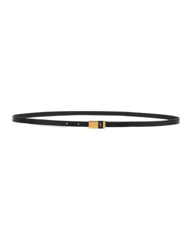 Saint Laurent Embossed Leather Skinny Belt | Thumbnail 1