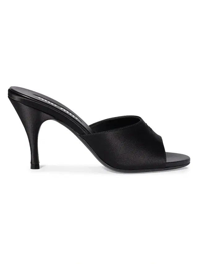 Miu Miu Women's Satin Sandals - Black