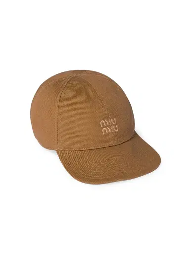 Miu Miu Women's Drill Baseball Cap - Light Brown - Size Large | Thumbnail 1 Miu Miu Women's Drill Baseball Cap - Light Brown - Size Large | Thumbnail 1