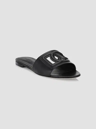 Dolce & Gabbana Women's DG Interlocked Leather Sandals | Thumbnail 2