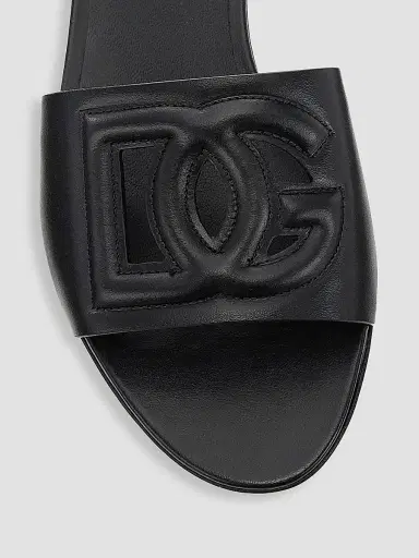 Dolce & Gabbana Women's DG Interlocked Leather Sandals | Thumbnail 4