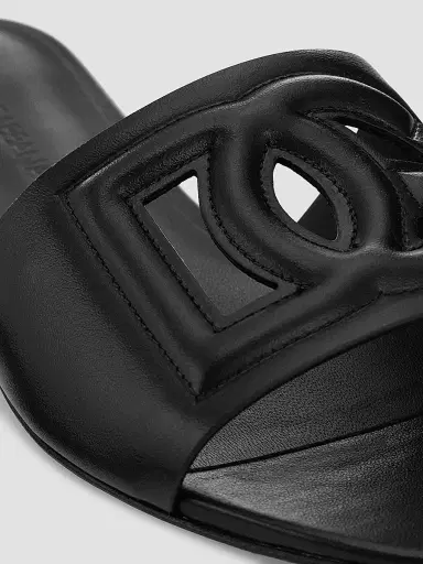 Dolce & Gabbana Women's DG Interlocked Leather Sandals | Thumbnail 6