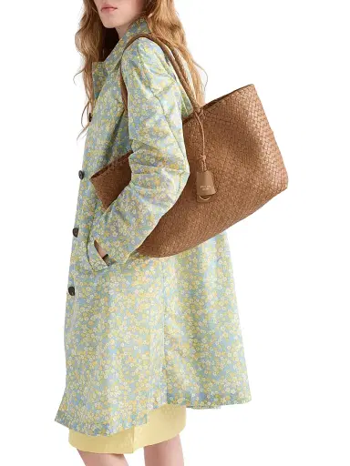 Prada Women's Large Leather Tote Bag - Beige Khaki | Thumbnail 2
