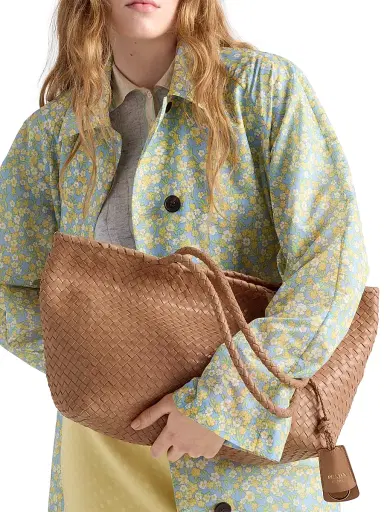 Prada Women's Large Leather Tote Bag - Beige Khaki | Thumbnail 3