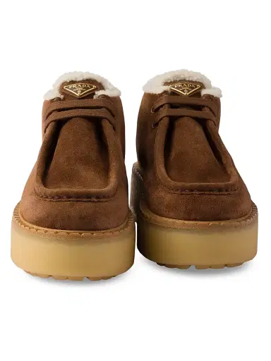 Prada Women's Suede Chukka Boots - Brown | Thumbnail 3