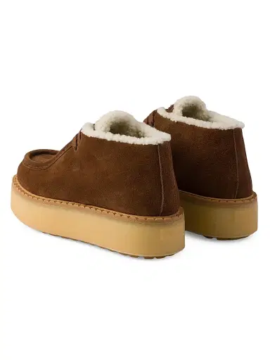 Prada Women's Suede Chukka Boots - Brown | Thumbnail 4