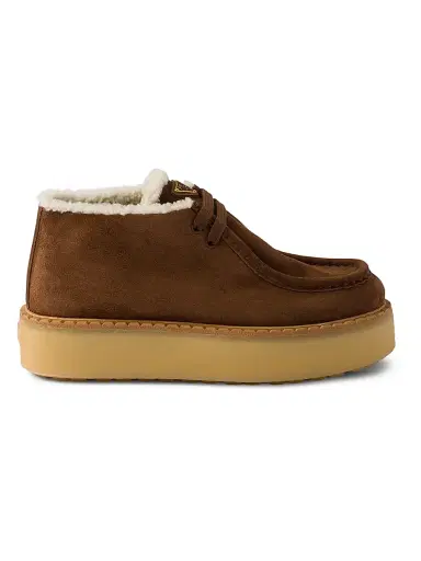 Prada Women's Suede Chukka Boots - Brown | Thumbnail 1