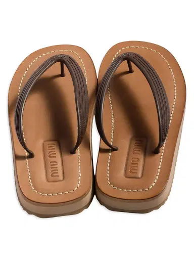 Miu Miu Women's Thong Sandals - Brown - Size 5 | Thumbnail 2 Miu Miu Women's Thong Sandals - Brown - Size 5 | Thumbnail 2