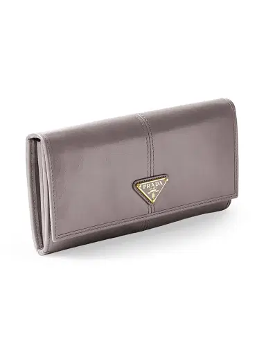 Prada Women's Large Leather Wallet - Grey | Thumbnail 2 Prada Women's Large Leather Wallet - Grey | Thumbnail 2