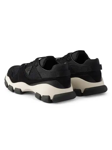Prada Women's Mesh Fabric and Suede Sneakers - Black - Size 11 | Thumbnail 3