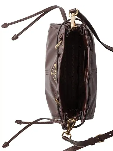 Prada Women's Bonnie Leather Mini Shoulder Bag - Brown | Thumbnail 4 Prada Women's Bonnie Leather Mini Shoulder Bag - Brown | Thumbnail 4