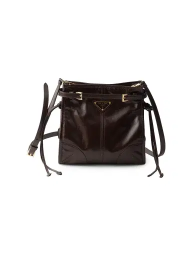 Prada Women's Bonnie Leather Mini Shoulder Bag - Brown | Thumbnail 1 Prada Women's Bonnie Leather Mini Shoulder Bag - Brown | Thumbnail 1
