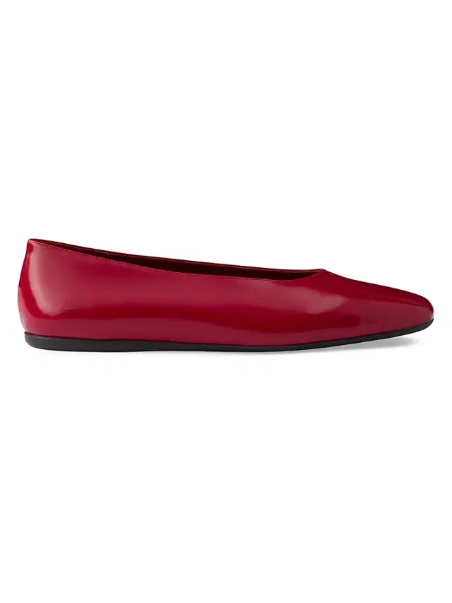 Prada Women's Brushed Leather Ballerinas - Red