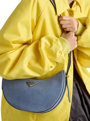 Prada Women's Arqué Small Nubuck Leather Shoulder Bag - Blue | Thumbnail 3