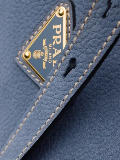 Prada Women's Arqué Small Nubuck Leather Shoulder Bag - Blue | Thumbnail 7