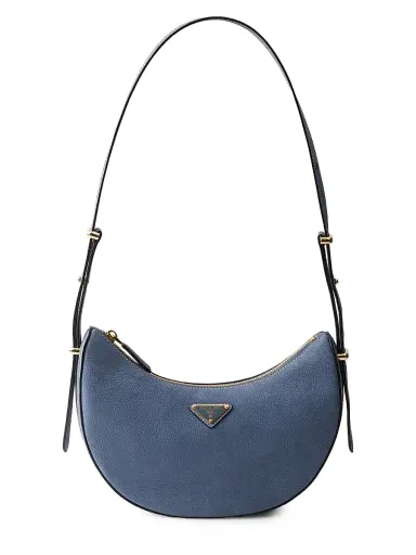 Prada Women's Arqué Small Nubuck Leather Shoulder Bag - Blue | Thumbnail 1