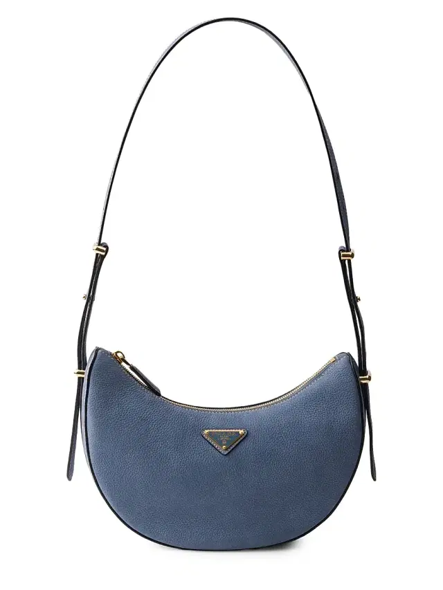Prada Women's Arqué  Nubuck Leather Shoulder Bag - Blue