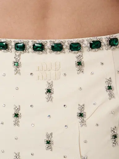 Miu Miu Women's Embroidered Canvas Skirt | Thumbnail 5
