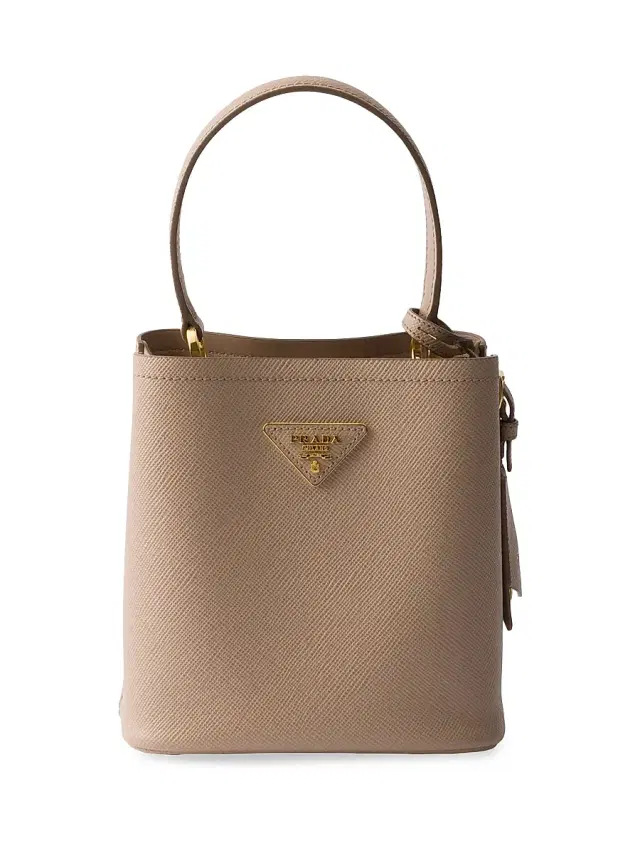 Prada Women's Panier Saffiano Leather Bucket Bag Pink