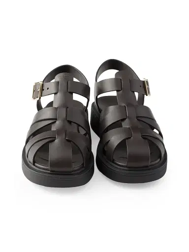 Prada Women's Leather Fisherman's Sandals - Brown - Size 7 | Thumbnail 3