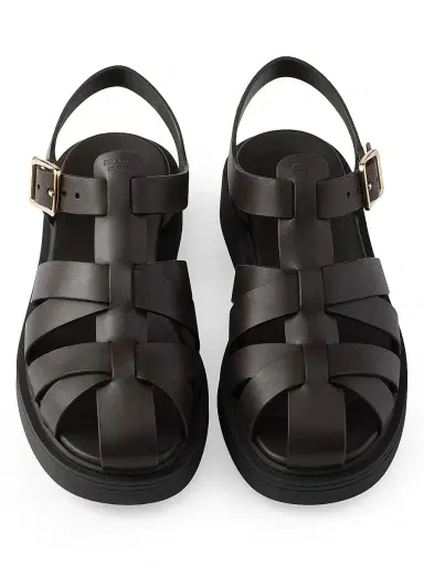 Prada Women's Leather Fisherman's Sandals - Brown - Size 7 | Thumbnail 4