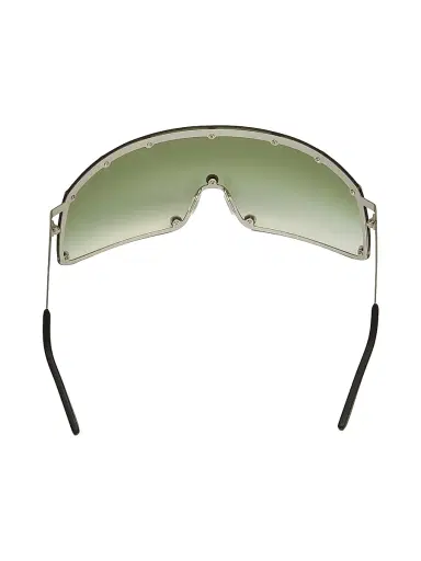 Rick Owens Men's Mirrored Shield Sunglasses - Silver Green | Thumbnail 3