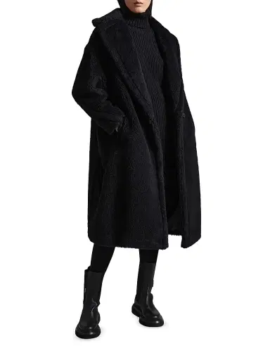 Max Mara Women's Teddy Bear Icon Coat in Alpaca and Wool - Black | Thumbnail 5 Max Mara Women's Teddy Bear Icon Coat in Alpaca and Wool - Black | Thumbnail 5