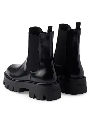 Prada Women's Brushed Leather Booties - Black - Size 10.5 | Thumbnail 3 Prada Women's Brushed Leather Booties - Black - Size 10.5 | Thumbnail 3