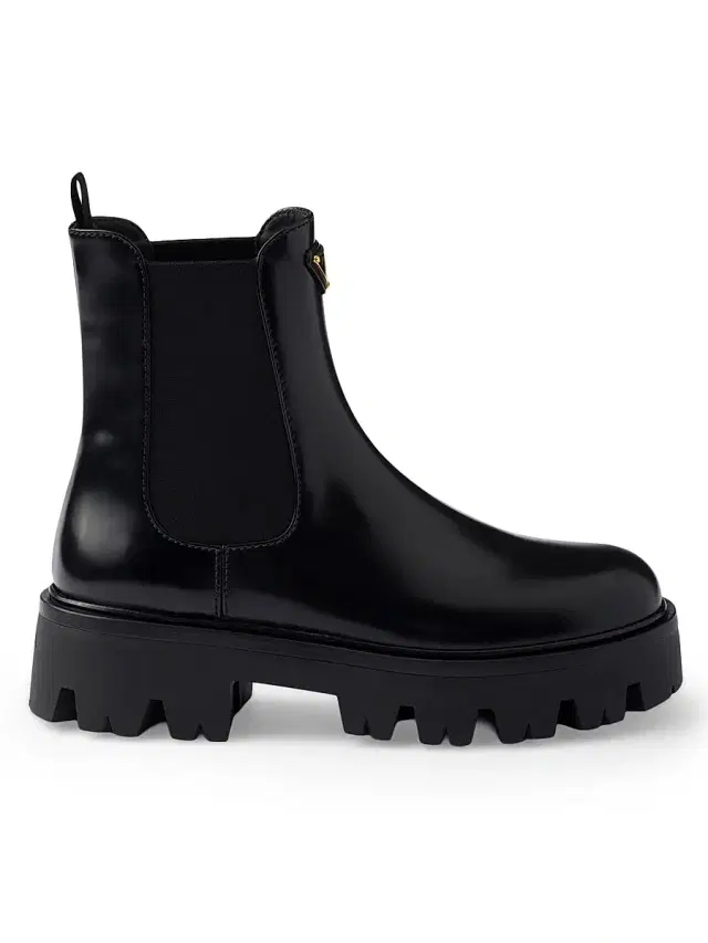 Prada Women's Brushed Leather Booties - Black