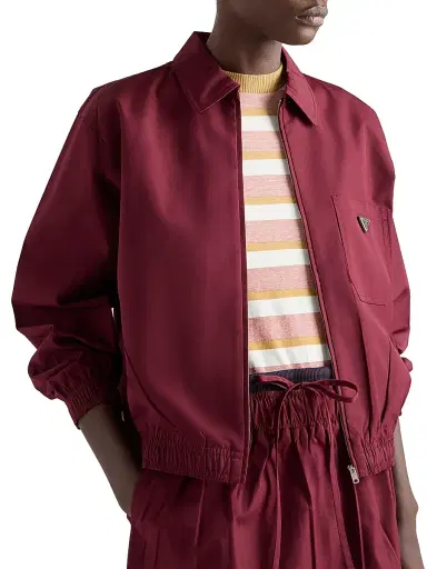 Prada Women's Poplin Jacket - Dark Red - Size 6 | Thumbnail 2