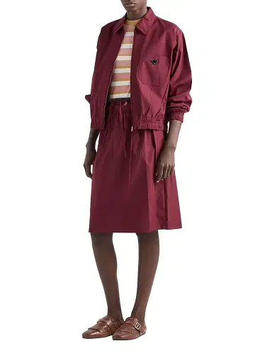 Prada Women's Poplin Jacket - Dark Red - Size 6 | Thumbnail 5