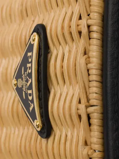 Prada Women's Wicker and Leather Bucket Bag | Thumbnail 6