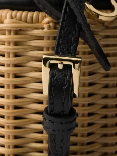 Prada Women's Wicker and Leather Bucket Bag | Thumbnail 7