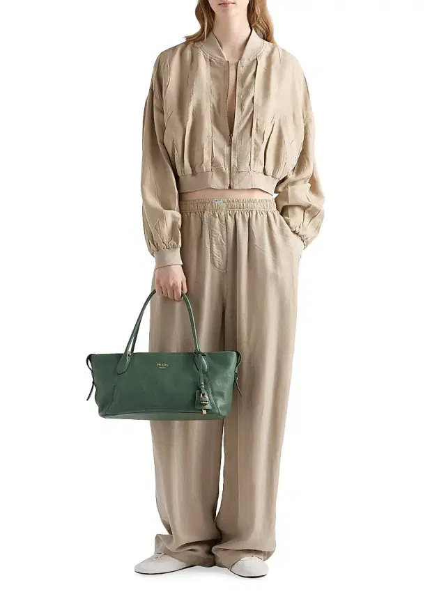 Prada Women's Leather Top Handle Bag - Green