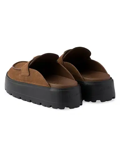 Prada Women's Nubuck Flatform Mules | Thumbnail 3