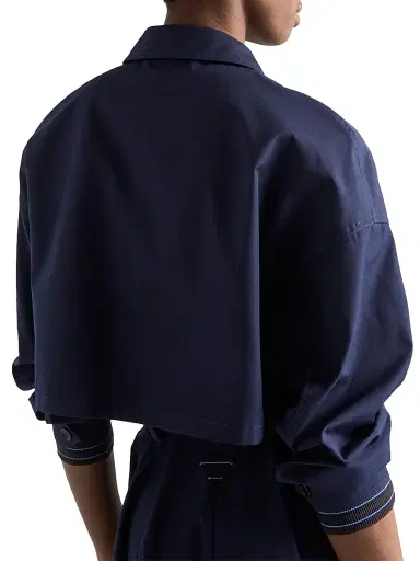 Prada Women's Poplin Blouson Jacket - Blue - Size 6 | Thumbnail 4