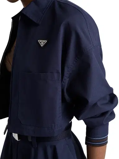 Prada Women's Poplin Blouson Jacket - Blue - Size 6 | Thumbnail 5