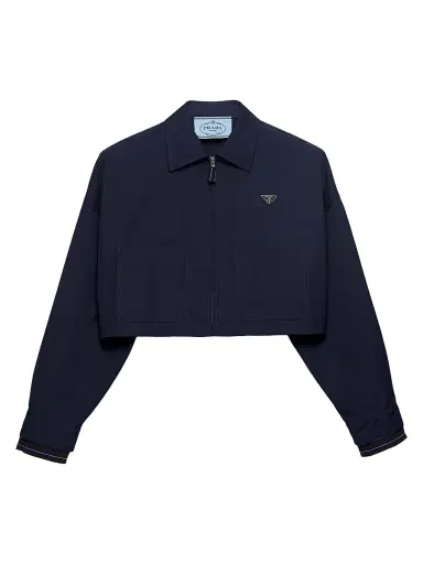 Prada Women's Poplin Blouson Jacket - Blue - Size 6 | Thumbnail 1
